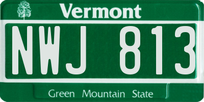 VT license plate NWJ813
