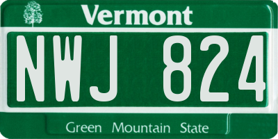 VT license plate NWJ824