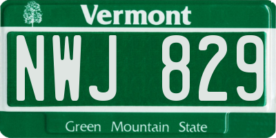 VT license plate NWJ829
