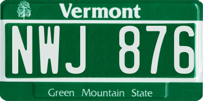 VT license plate NWJ876
