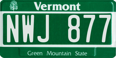 VT license plate NWJ877