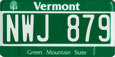 VT license plate NWJ879