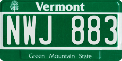 VT license plate NWJ883