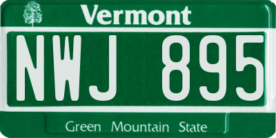 VT license plate NWJ895