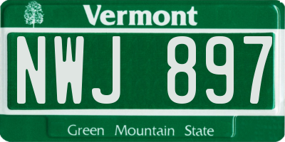 VT license plate NWJ897