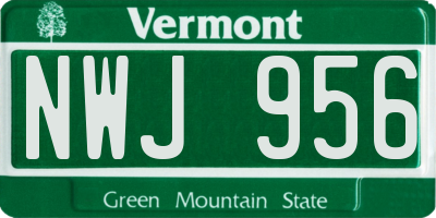 VT license plate NWJ956
