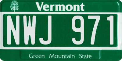 VT license plate NWJ971