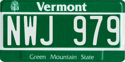 VT license plate NWJ979