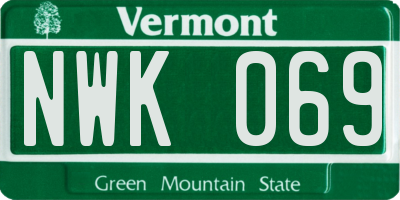 VT license plate NWK069