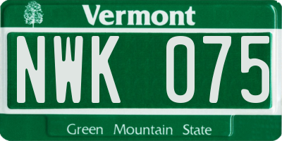 VT license plate NWK075