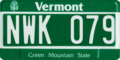 VT license plate NWK079