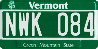 VT license plate NWK084