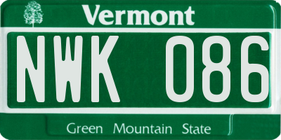 VT license plate NWK086