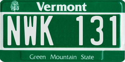 VT license plate NWK131
