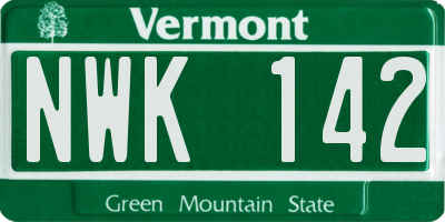 VT license plate NWK142