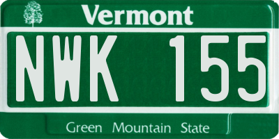 VT license plate NWK155