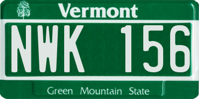 VT license plate NWK156
