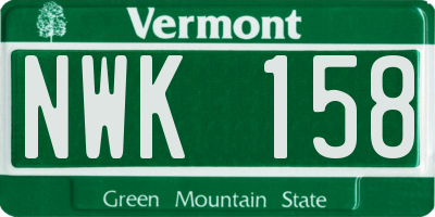 VT license plate NWK158