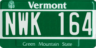 VT license plate NWK164