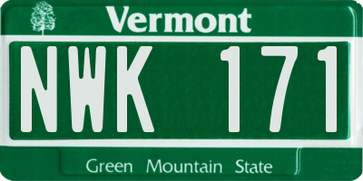 VT license plate NWK171
