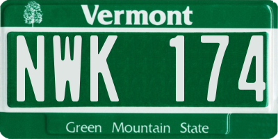VT license plate NWK174