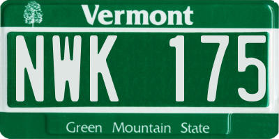 VT license plate NWK175