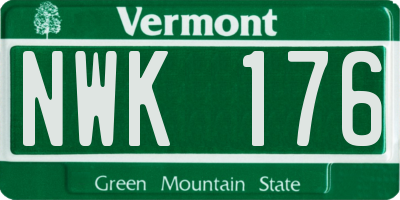 VT license plate NWK176