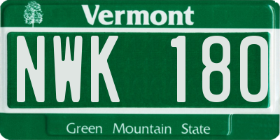 VT license plate NWK180