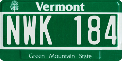 VT license plate NWK184