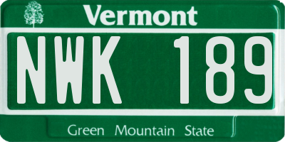 VT license plate NWK189