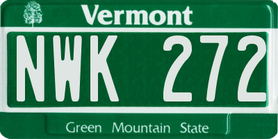 VT license plate NWK272