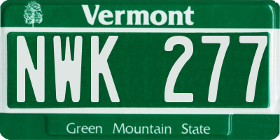 VT license plate NWK277
