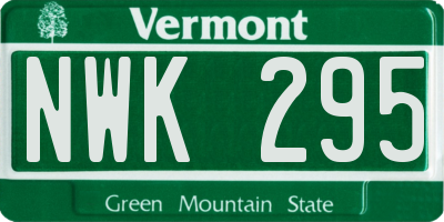 VT license plate NWK295