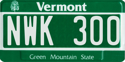 VT license plate NWK300