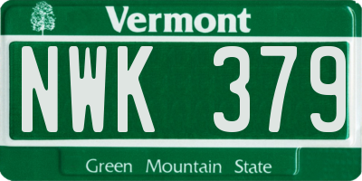 VT license plate NWK379