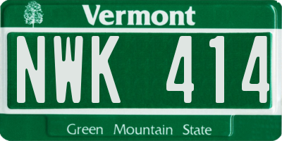 VT license plate NWK414
