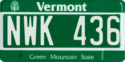 VT license plate NWK436