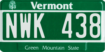 VT license plate NWK438