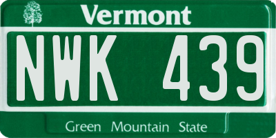 VT license plate NWK439