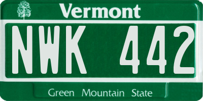 VT license plate NWK442