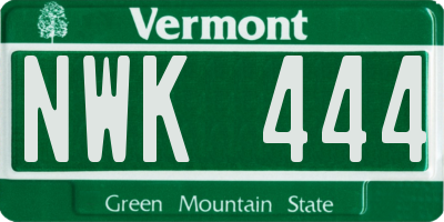VT license plate NWK444