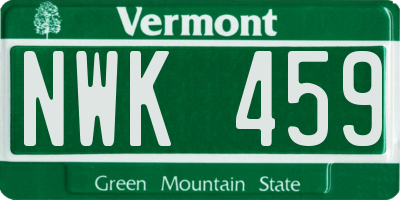 VT license plate NWK459