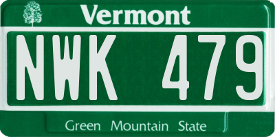 VT license plate NWK479