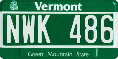 VT license plate NWK486