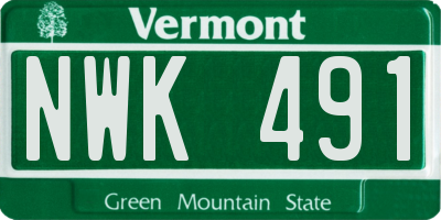 VT license plate NWK491