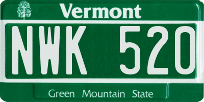 VT license plate NWK520