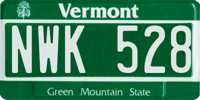 VT license plate NWK528
