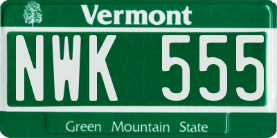 VT license plate NWK555