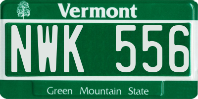 VT license plate NWK556