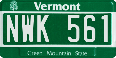 VT license plate NWK561